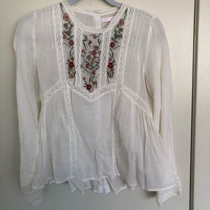 Zara Floral Embroidered Top, Trafaluc Collection